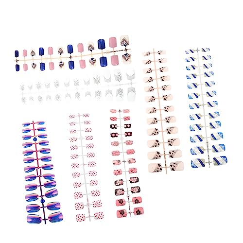 144St Nagelpflaster tragen ovale Nagelspitzen glitzernde künstliche Nägel falsche Fingernägel Nail-Art-Patch Maniküre-Pflaster vollständige Abdeckung Nagelaufkleber Nagelstück Abs von minkissy