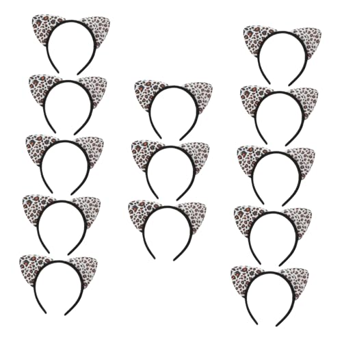 minkissy 14stücke Leoparden-ohren Katzenohren-party-kopfschmuck Mädchen-haarreifen Cartoon-headwear Party-kopfbedeckung Dekorative-haarbänder von minkissy