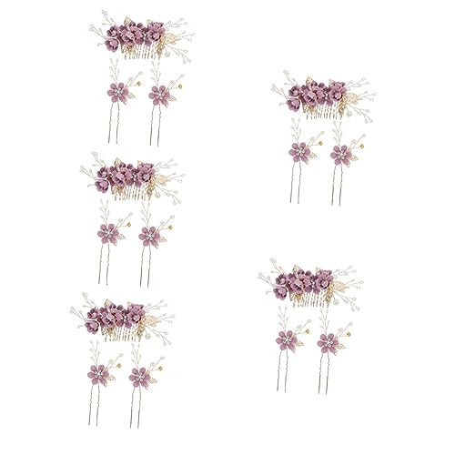 minkissy 15 Pcs Bridal Comb Metal Rose Wedding Hair Comb Metal Hair Claw Clips Hair Pin Hair Barrettes for Women Wedding Hair Accessory Pretty Wedding Hair Stick U Shape Hair Fork Miss Leaf von minkissy