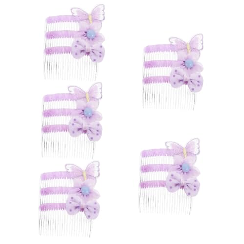 minkissy 15 Stk Tüll Schmetterling Haarspange Haarschmuck mit Blumen Haarfärbemittel Haarkämme aus Gaze Haarkamm für Mädchen Zubehör für Haarknoten die Blumen Tuch umwickeln Kind Violett von minkissy