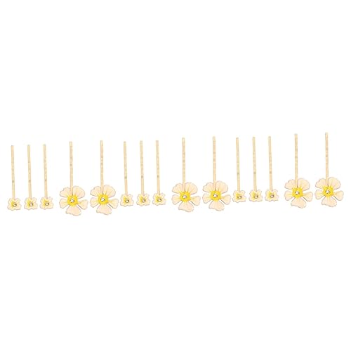 minkissy 15 Stück Blumen-Haarspangen-Set, Blumen-Haarspangen, Damen-Anzüge, Metall-Haarspangen, Blumen-Haar-Accessoires, Strass, Haarnadel, Mädchen, Haarspangen, Braut, Haarnadel, Dekoration, von minkissy