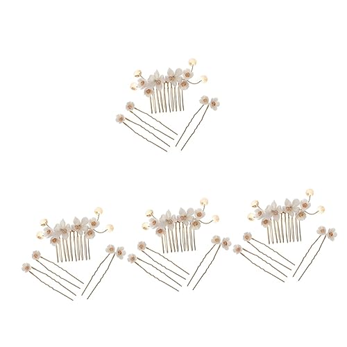 minkissy 16 Stk Blumen Seithaar Kamm Haarstäbe Für Frauen Hochzeitshaarspangen Für Bräute Haarschmuck Für Frauen Hanfu Haarschmuck Haarspangen Für Damen Keramik Hochzeitskleid Braut Zubehör von minkissy