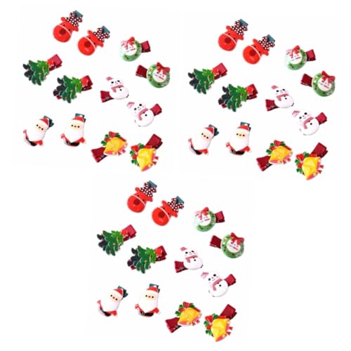 minkissy 18 Paare kinder haarschmuck baby haarspangen Weihnachtsmann Haarspangen Rentier Haarspangen Haarspangen Haarnadel Haarklammer Baby-Haarspangen Ausgabekarte von minkissy