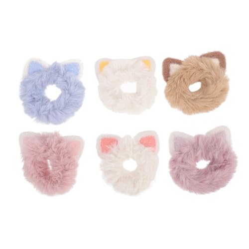 minkissy 18 Pcs Hair ring scrunchies for girls rubber band hair ties cat deer bear santa tie cat ear hair band scrunchy hair ties Korean version elastic band animal ponytail Miss tie hair von minkissy