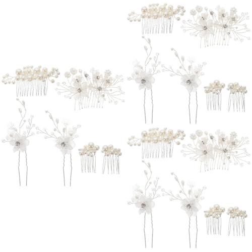 minkissy 18 Stk Braut Hochzeit Tiara Haarschmuck Für Accessoires Für Damen Haarkamm Hochzeit Hochzeitshaar Brautseitenkämme Haarspangen Für Damen Haarnadel Stift Kupferdraht Fräulein von minkissy