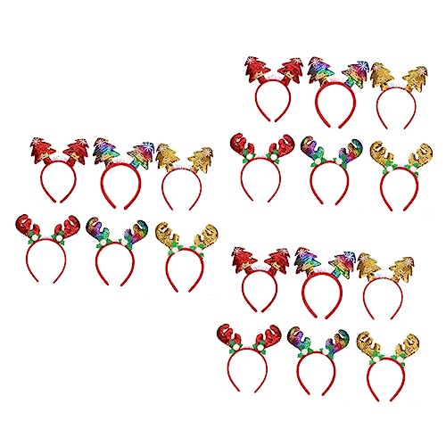 minkissy 18 Stk Weihnachtsbaum-stirnband Kleidung Kopfschmuck Weihnachtshaarband Geweih Haarbänder Party-haare Party-stirnband Accessoires Für Haarbänder Stoff Zubehör Mädchen Haare Drücken von minkissy