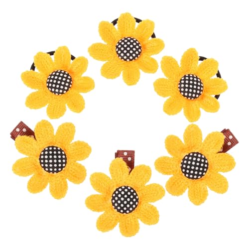 minkissy 18-teiliges Set Sonnenblumen-haarnadel Haars Eil Set Haargummi Haarspangen Für Entzückender Kopfschmuck Sonnenblumen-krokodilklemmen Einstellen Mädchen Mini Gummiband von minkissy