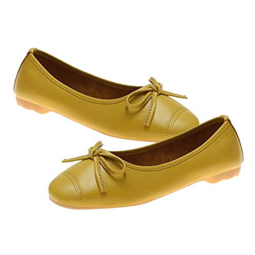 minkissy 1Paar Flache Damen Schuhe mit Schleifen Design rutschfeste Bequeme Sommerschuhe für Frauen Freizeit Sneakers Gelb für Alltag und minkissy 1Paar Flache Damen Schuhe mit Schleifen Design rutschfeste Bequeme Sommerschuhe für Frauen Freizeit Sneakers Gelb für Alltag und von minkissy