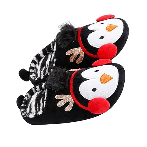 minkissy 1Paar Pinguin Design Hausschuhe für Damen Herren Winterpantoffeln mit Rutschfester Sohle für Drinnen Perfektes für Freunde Herbst Winter von minkissy