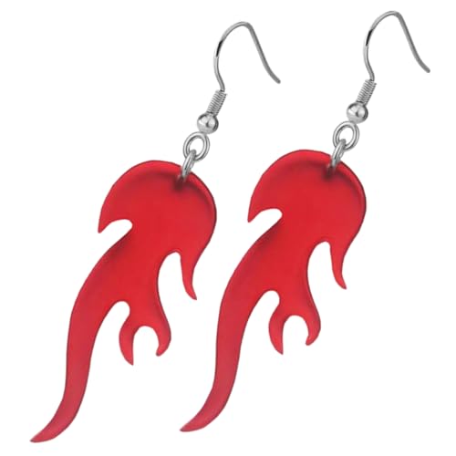 minkissy Flammenohrringe für Frauen Kreative Baumelnde Feuerohrringe Auffälliger Punk Feuerschmuck für Halloween Festivals Geburtstage von minkissy