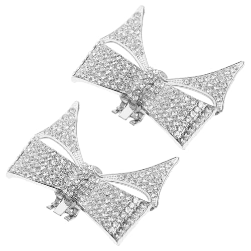 minkissy Schleifenförmiges Ornament Für Damen-schuhe Modisches Schuhdekor Schleifenknoten-schuhanhänger Silberfarbenes Schuhzubehör von minkissy