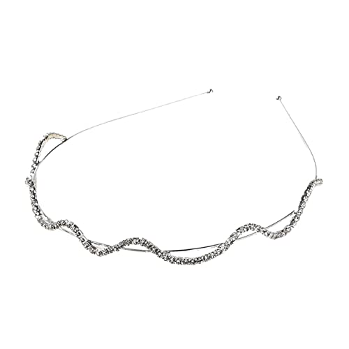 minkissy 1Pc stirnband braut kopfschmuck kristall ab strass metall haarband strass kopfschmuck hochzeit party tiara haarbänder für frauen gewellte haare loop strass besetzt haarband welle von minkissy