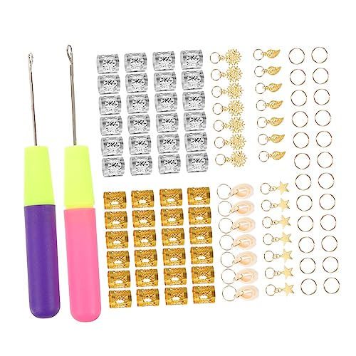 minkissy Haarperlen Für Damenzöpfe Haarschmuck Für Dreadlocks Zopfaccessoire Mit Häkelnadeln Flechtschmuck Für Haare Dekorative Haar Ornamente Zum Flechten von minkissy