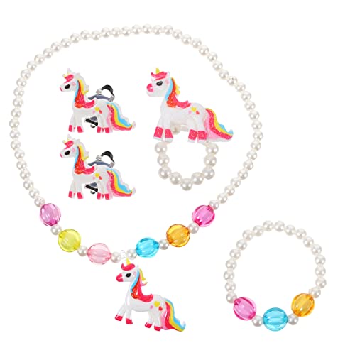minkissy Einhorn Schmuckset Für Mädchen Junge Mädchen Halskette Ring Junge Armband Ohrringe Mit Modischem Und Kreativem Design Für Alltag Und Partys von minkissy