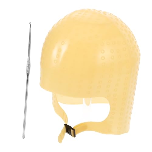 minkissy 1Satz Haarfärbehut aus Silikon Wiederverwendbare Strähnchenhaube für Friseursalons Elastische und Hautfreundliche Färbekappe zur Professionellen Haarfärbung mit Häkelnadel von minkissy