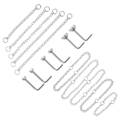 minkissy Nasenring Aus Metall Mit Nasenkette Für Damen Nasenstecker Und Nasenpiercingschmuck Passend Für Jeden Anlass von minkissy