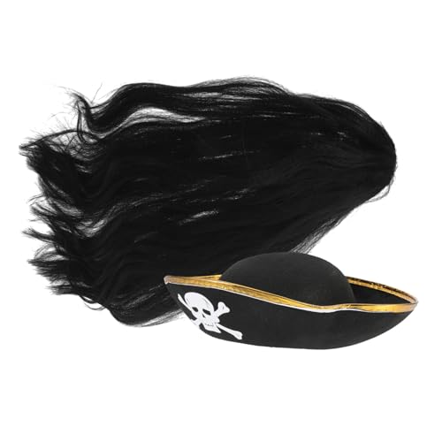minkissy Piratenhut Kostüm Zubehör Für Party Karneval Und Cosplay Mit Hut Und Perücke Langlebig Und Einfach Anzulegen von minkissy