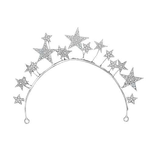 minkissy Elegantes Braut-stirnband Mit Stern-haarspange Silberlegierung Party Hochzeit Haarschmuck Für Die Braut von minkissy