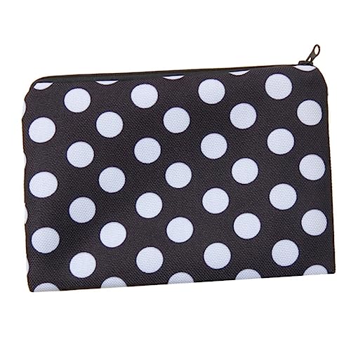 minkissy 1stk Gedruckte Schwarz-weiß-dot-aufbewahrung Kosmetik Tasche Multifunktion Stifte Tasche Kulturbeutel Für Damen Für Unterwegs Handtasche Für Damen 3D Makeup Tasche Polyester von minkissy