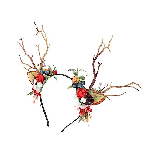 minkissy Haarband für Mädchen Geweih-haarschmuck Weihnachtlicher Geweih-kopfschmuck Handwerkskunst für Festliche Anlässe von minkissy