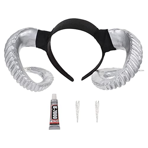 minkissy 1Stk Imitation Croissant-Stirnband Horn Fuchsohren Gothic-Schaf-Stirnband Schaf Kostüm weihnachts kopfschmuck weihnachtskopfschmuck Cosplay-Kopfschmuck Haarzubehör Plastik Silver von minkissy