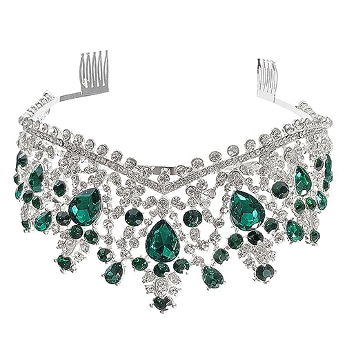 minkissy Einzigartiger Brautschmuck Grüne Kristallkrone Zur Hochzeit Kopfbedeckung Mit Dienstzeit von minkissy