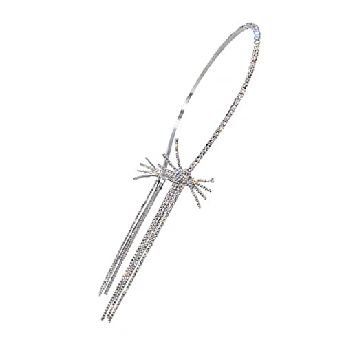 minkissy Geometrisches Haarband Einfache Damen Kopfbedeckung Stilvolle Haarspange Mit Hochwertiger Legierungsmaterialien Wasserdiamantverfahren Silberne Quastenform Retro-design von minkissy