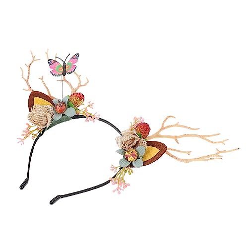 minkissy 1Stk Weihnachtsgeweih Stirnband Haarreferenz Stirnbänder Rentiergeweih Stirnband Kostüm christmas haarreif christmas headband Weihnachtskopfschmuck weihnachtliche haardekore Zweig von minkissy