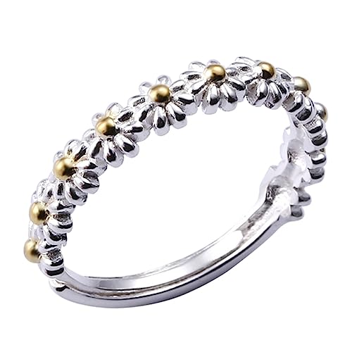 minkissy 1Stück Gänseblümchenring für Frauen Verstellbarer Exquisiter Blumenring Stilvoller Modeschmuck für Perfektes für Freunde für Sich von minkissy