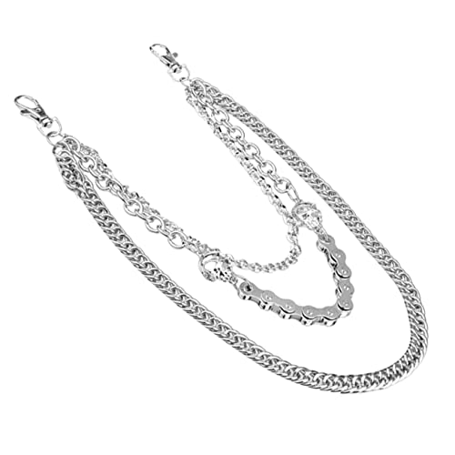 minkissy 1Stück Herren Hosenkette mit Einzigartigem Design Verstellbar für Verschiedene Stylische Hip Hop Kette für Jeans Freizeitmode Silberne Farbgebung von minkissy