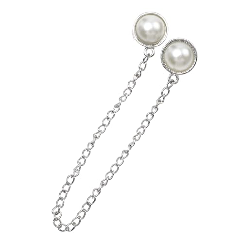 minkissy 1Stück Mode Perlen Kragen Pin Kette für Damen Brosche für Hemden Röcke und Anzüge als Stilvolle Anstecknadel mit Kettenverzierung von minkissy