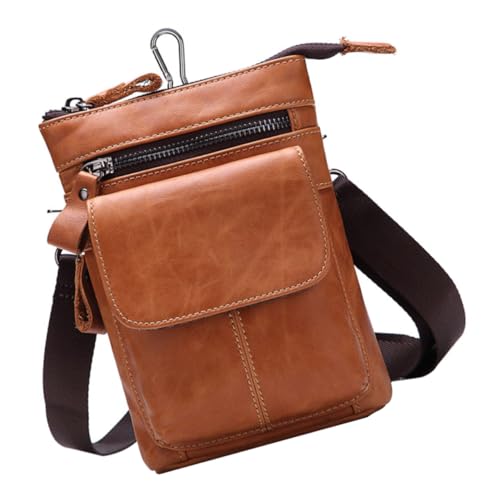 minkissy 1Stück Multifunktionale Umhängetasche für Männer Robuste Taillenbeutel mit Reißverschluss Geräumig für Reisen Einkaufen Braune Farbvariante minkissy 1Stück Multifunktionale Umhängetasche für Männer Robuste Taillenbeutel mit Reißverschluss Geräumig für Reisen Einkaufen Braune Farbvariante von minkissy