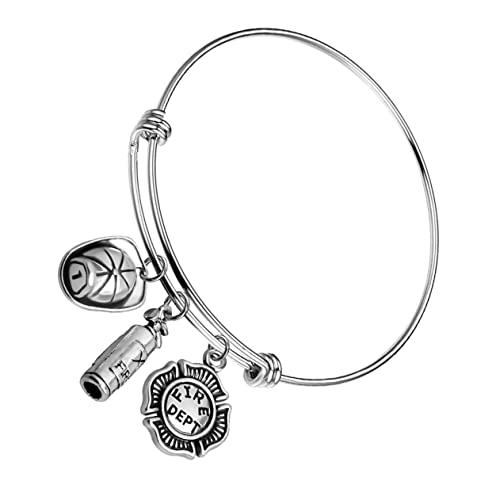minkissy Personalisierte Feuerwehr Handgelenk Kette Verstellbares Edelstahlarmband Kreatives Schmuckarmband für Damen Stilvoller Glücksbringer für Reisen und Anlässe von minkissy