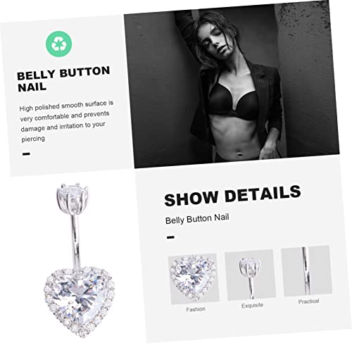 minkissy 925 Silber Bauchnabelpiercing Herz Damen Körper Schmuck Modisches Bauchnabelring für Partys und Festivals von minkissy