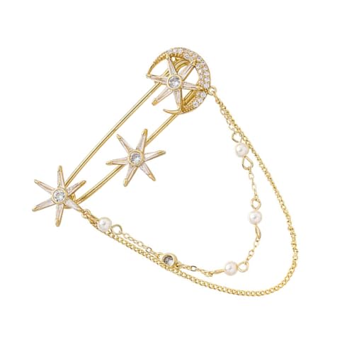 minkissy Sechseck Brosche mit Kette Kreative Anstecknadel Zinklegierung Brosche für Damen Vielseitige Kleidung Dekoration für Anzüge Jacken T-Shirts minkissy Sechseck Brosche mit Kette Kreative Anstecknadel Zinklegierung Brosche für Damen Vielseitige Kleidung Dekoration für Anzüge Jacken T-Shirts von minkissy