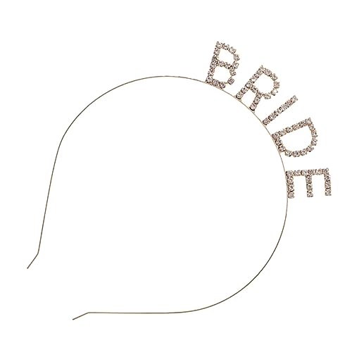 1stk Buchstabe Stirnband Braut Haarschmuck Hochzeit Stirnband Braut Tiara Für Die Hochzeit Braut Stirnband Funkelndes Stirnband Blumenmädchen Legierung Roségold Brautjungfer von minkissy