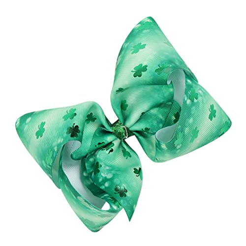 1stk Haarnadel Klee Haarschmuck Irische Partygeschenke Haarspange Mit Grüner Schleife St Patricks Day Haarspangen Kinderhaarspange??????? Partyzubehör Stoff Krawatte Knopf Mädchen von minkissy