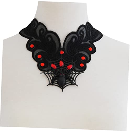 minkissy 1pc Party Retro Decor Web Spider Dangle Drop Supplies Schädel Halskette Choker Schlüsselbein Halloween Schmuck Stil Prinzessin Spitze Vintage Schwarz für Mädchen Cosplay Gothic Kostüm Hals von minkissy