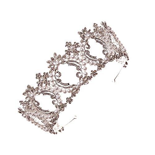 1stk Perle Halbkreiskrone Strass Hochzeitsperle Stirnband Kristallhochzeit Prinzessin Hochzeitsdekoration Hochzeit Diademe Kristalldekor Frauen Krone Hochzeitskleid Braut Abs Haar von minkissy