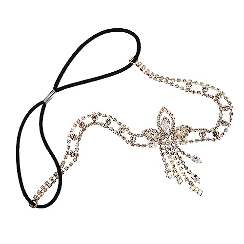 minkissy 1pc Quaste Zirkon Haar Kette Prom Kopfschmuck Kristall Ab Strass Kristall Stirnband Kopfschmuck Anhänger Metall Kette Schmuck Hochzeit Braut Haarband Braut Haarschnitt Dekor von minkissy