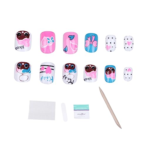 minkissy Junge Mädchen Kunstnägel Zum Aufkleben Umweltfreundliche Nagelsticker Mit Cartoon-design Bunte Nail Art Aufkleber Für Junge Mädchen Einfache Anwendung Für Diy-maniküre Zu von minkissy