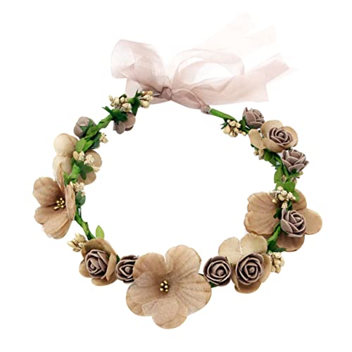 minkissy 1stk Brautsimulation Blumenkopfbedeckung Hochzeitshaarkranz Armband Kranz Eltern-kind-kranz Modische Stirnbänder Spiralstäbe Braut Kranz Tiara Urlaub Künstliche Die Blumen von minkissy