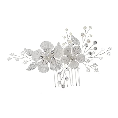 minkissy Kristallkamm Mit Diamanten Und Perlen Für Haaraccessoire Langlebig Und Korrosionsbeständig Silberfarben Passt Zu Brautfrisuren von minkissy