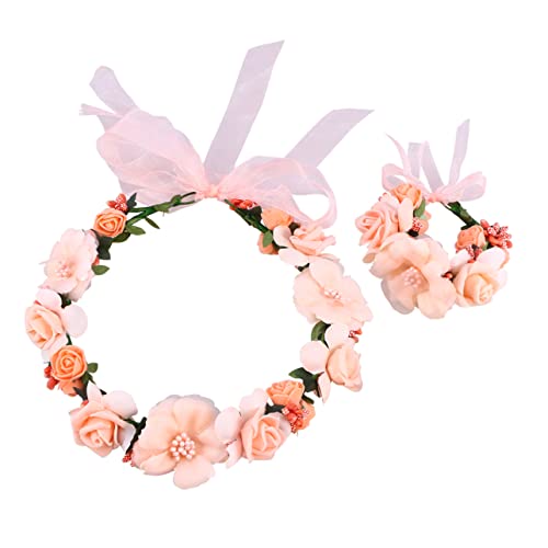 minkissy Hochzeitskopfschmuck 1stk Kopfschmuck Für Die Braut Party Kranz Braut Stirnband Hochzeit Kopfschmuck Hochzeitskranz Kind Haar Armband Blumenarmbänder Für Brautjungfern von minkissy