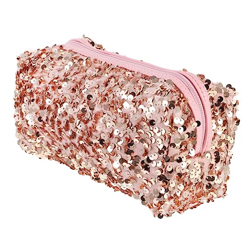 minkissy Kosmetiktasche Mit Pailletten Quadratisch Für Damen Reise Aufbewahrungstasche Kulturbeutel Tragbar Kosmetikbeutel von minkissy