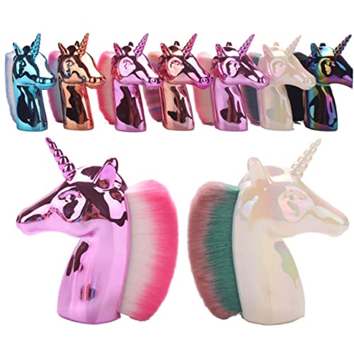 minkissy Einhorn-form Kosmetikpinsel Als Puder-rougepinsel Und Foundation-pinsel Für Frauen Und Mädchen Mit Hochwertigem Kunststoffgriff Für Täglichen Gebrauch von minkissy