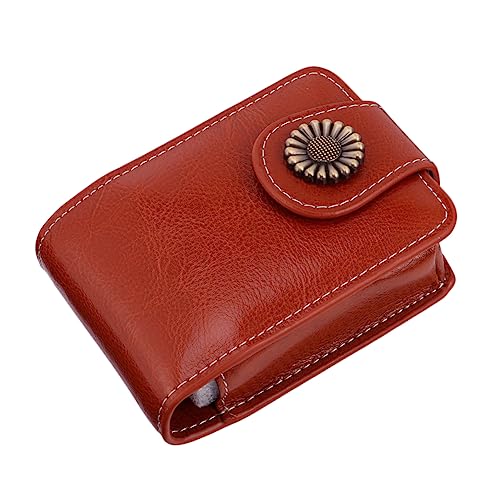 minkissy Elegante Weinrote Lippenstifttasche Mit Spiegel Hohes Leder Lippenstiftetui Tragbares Beauty-Accessoire Für Frauen von minkissy