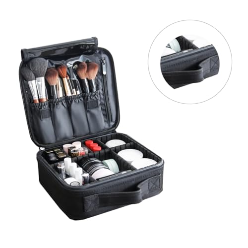 minkissy 1stück Oxford Cloth Make-up Organizer Tragbare Kosmetik Aufbewahrungsbox Für Damen Leicht Für Und Zuhause Stilvolle Schwarze Kosmetikschatulle Ordentlichen Aufbewahrung von minkissy