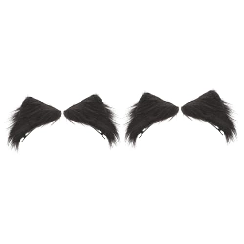 minkissy 2 Paar Katzenohren Haarnadel Wolfsohren Haarspangen Mit Pelzigen Ohren Haarspangen Für Katzenohren Ohrspangen Für Katzen Haarspangen Für Damen Ohrclip Kleinkind Flanell Fräulein von minkissy