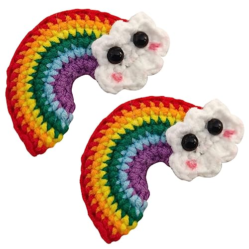 minkissy 2 Paar Regenbogen Haars Pange Haarschmuck Schmücken Kind Garn Krawatte von minkissy